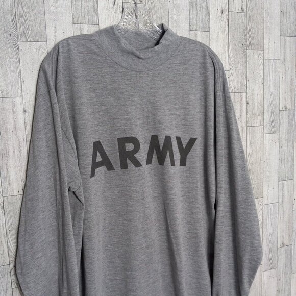 US Army Shirt Men's Lg Improved Physical Fitness Uniform IPFU Gray Mockneck Work - Picture 4 of 13